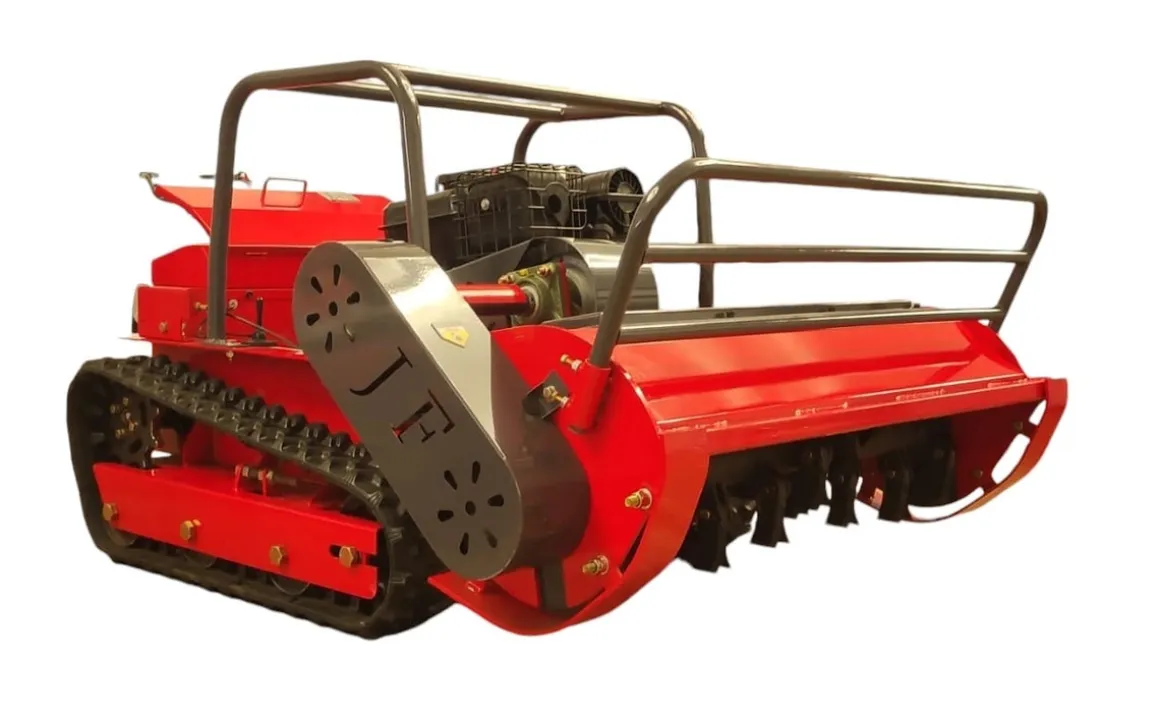 MASTERCUT JFRC100S KOSIARKA BIJAKOWA ROBOT KOSZĄCY ZDALNIE STEROWANY KOSIARKA HYBRYDOWA GĄSIENICOWA SPALINOWA TRAKTOREK POD PANELE Z NAPĘDEM NA PILOTA FOTOWOLTAIKA 100cm