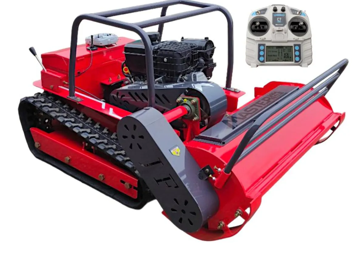 MASTERCUT JFRC100S KOSIARKA BIJAKOWA ROBOT KOSZĄCY ZDALNIE STEROWANY KOSIARKA HYBRYDOWA GĄSIENICOWA SPALINOWA TRAKTOREK POD PANELE Z NAPĘDEM NA PILOTA FOTOWOLTAIKA 100cm
