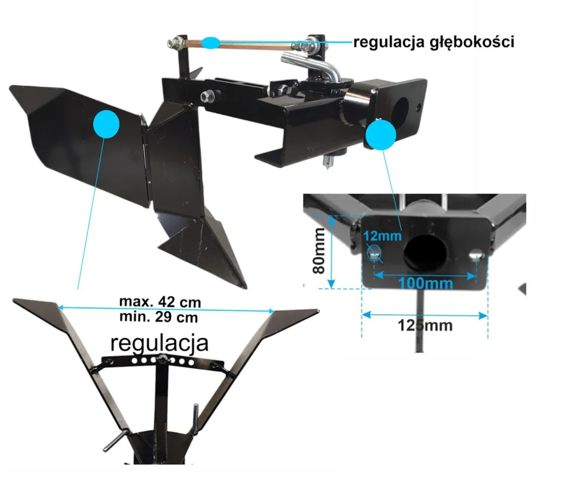 MASTERCUT MC370-10 OBSYPNIK PŁUG DWURAMIENNY DO TRAKTORA JEDNOOSIOWEGO MASTERCUT MC370 / CEDRUS TJ01,TJ02