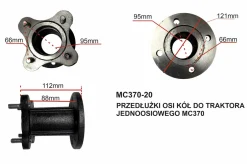 MASTERCUT MC370-20 PRZEDŁUŻKI OSI KÓŁ MC370 PARA DO TRAKTORA JEDNOOSIOWEGO MASTERCUT MC370 / CEDRUS TJ01,TJ02