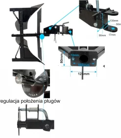 MASTERCUT MC370-15 PŁUG PODWÓJNY OBROTOWY DO TRAKTORA JEDNOOSIOWEGO MASTERCUT MC370 / CEDRUS TJ01,TJ02