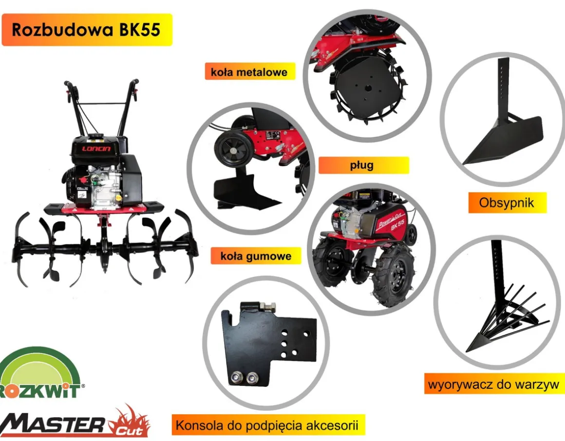 MASTERCUT POWERCUT BK55 2L GLEBOGRYZARKA SPALINOWA KULTYWATOR 6.5KM HORTMASZ HGS 155 L = HECHT 785 = LIDER HANDY SG200HL
