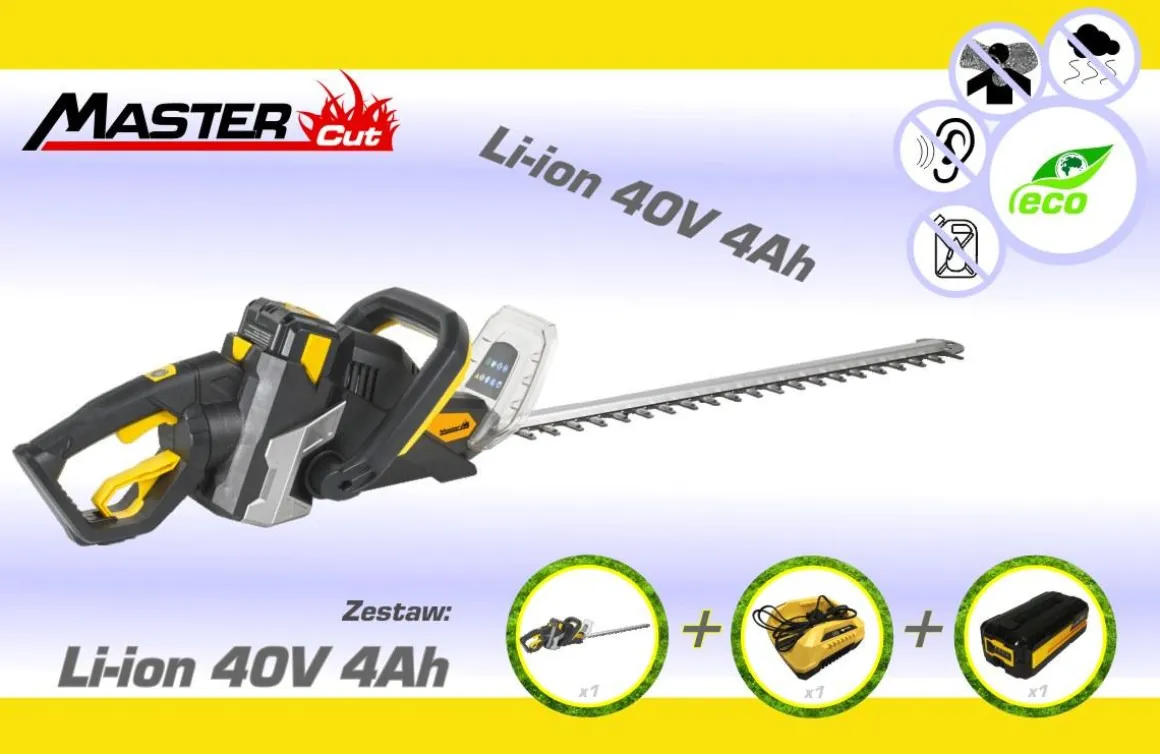 MASTERCUT TXZE40HT23 SEKATOR NOŻYCE DO ŻYWOPŁOTU AKUMULATOROWE 40V - ZESTAW