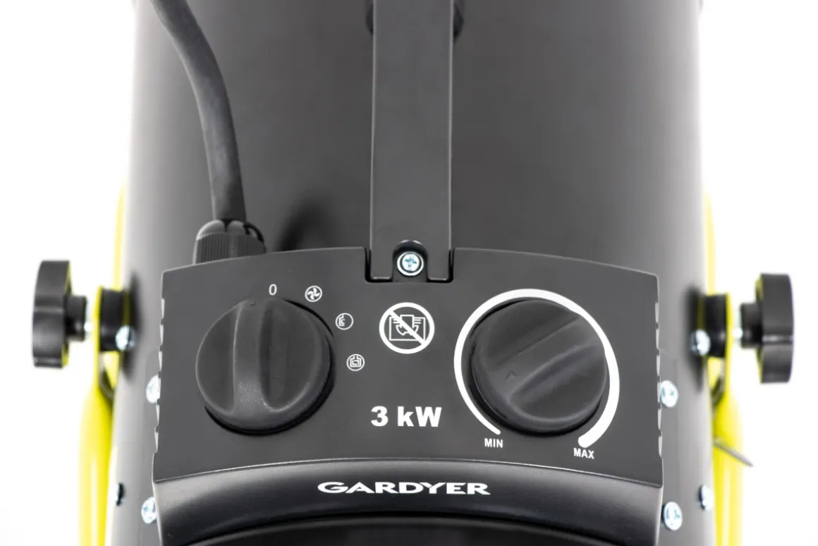 NAGRZEWNICA DMUCHAWA ELEKTRYCZNA GARDYER HE3500 3kW - OFICJALNY DYSTRYBUTOR - AUTORYZOWANY DEALER GARDYER