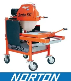 NORTON CLIPPER JUMBO 651 6.75.3 PIŁA PILARKA PRZECINARKA MURARSKA STOŁOWA STOLIKOWA DO KAMIENIA PUSTAKÓW BLOKÓW BUDOWLANA Ø 650mm 5.5KW - OFICJALNY DYSTRYBUTOR - AUTORYZOWANY DEALER NORTON CLIPPER