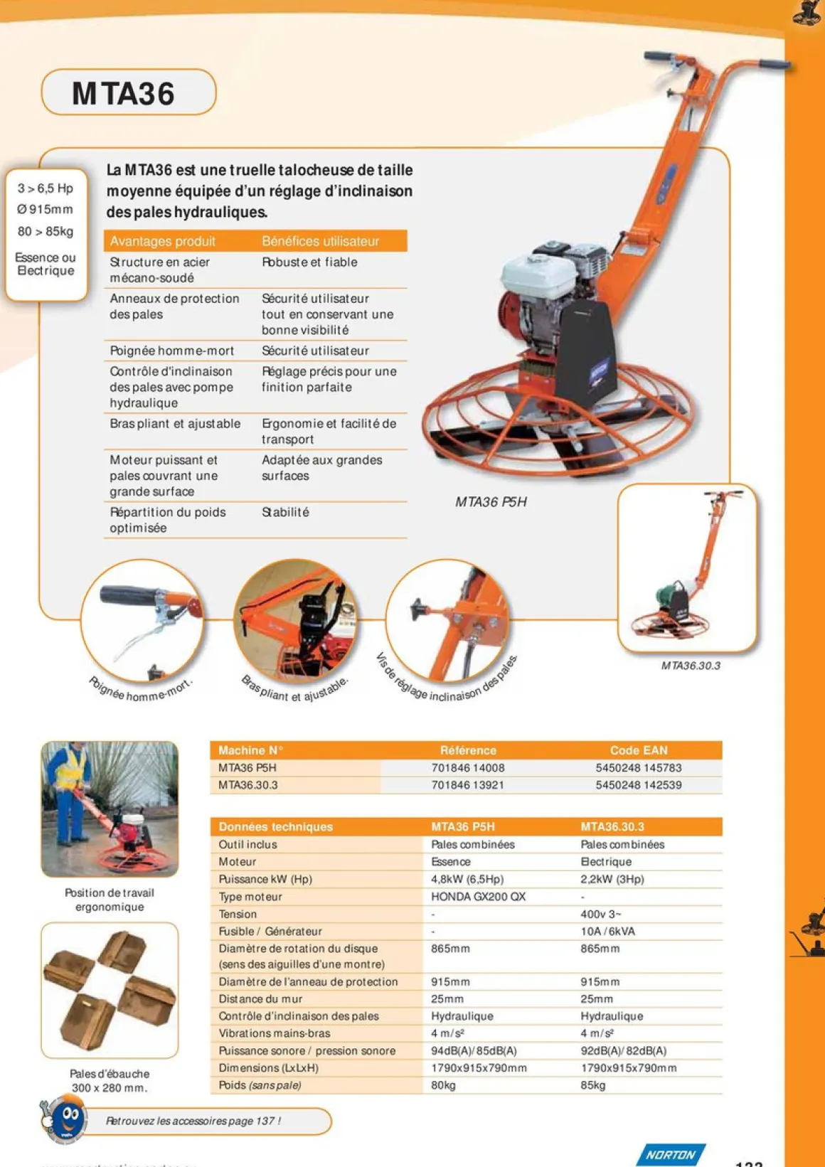 NORTON CLIPPER MTA36 30.3 ZACIERACZKA ELEKTRYCZNA DO BETONU POSADZEK HYDRAULICZNA - ø 900mm + TALERZ GRATIS - OFICJALNY DYSTRYBUTOR - AUTORYZOWANY DEALER NORTON CLIPPER