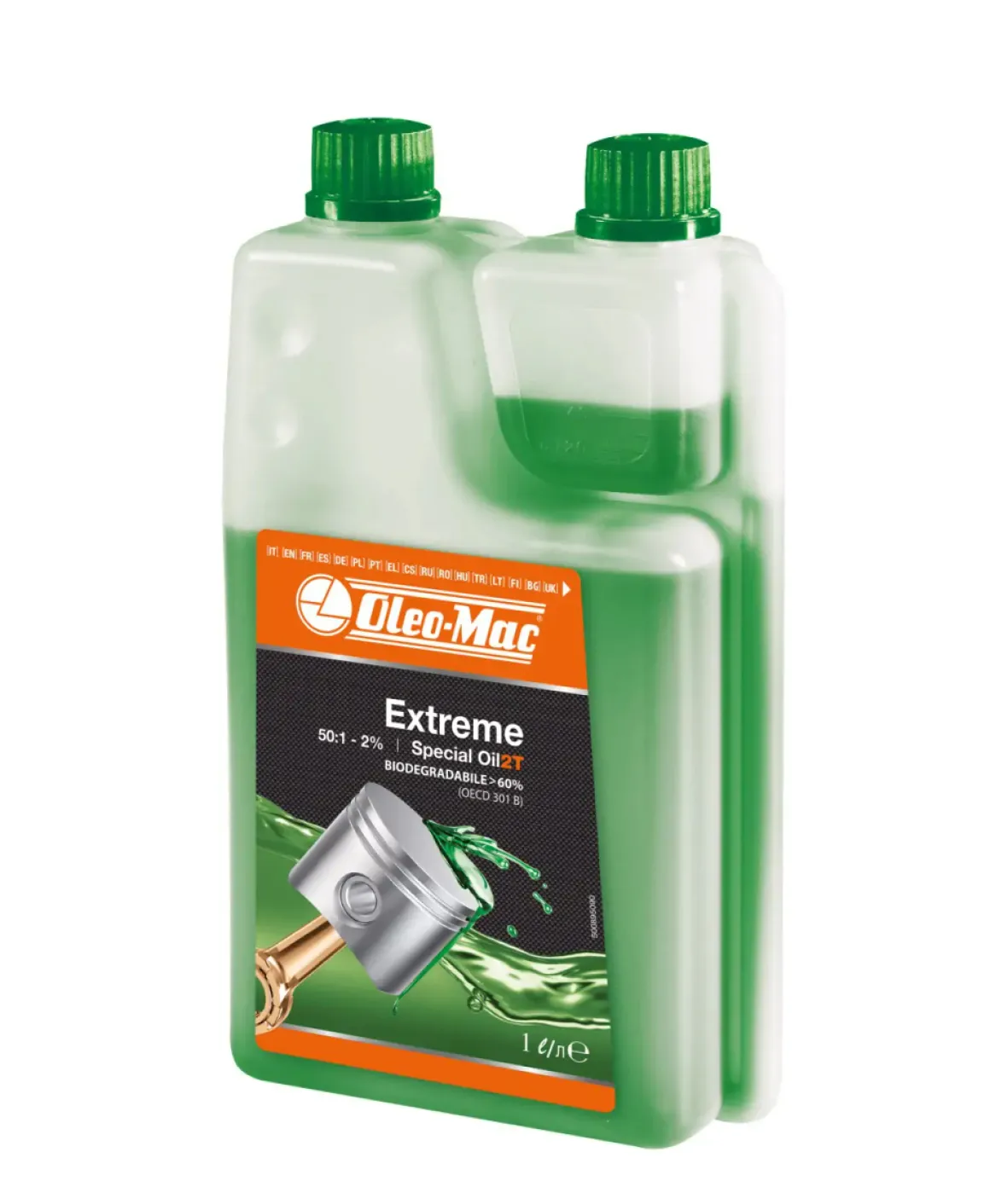 Oleo-Mac Extreme 001001603 syntetyczny olej 2T do mieszanek 1L z dozownikiem pilarki kosy