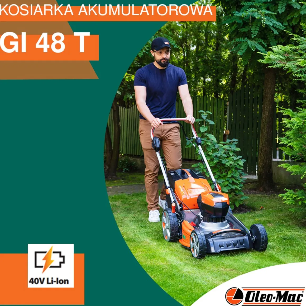 OLEO-MAC GI 48 T KOSIARKA AKUMULATOROWA DO TRAWY Z NAPĘDEM LI-ION Zestaw 54119001S3-5 - OFICJALNY DYSTRYBUTOR - AUTORYZOWANY DEALER OLEO-MAC