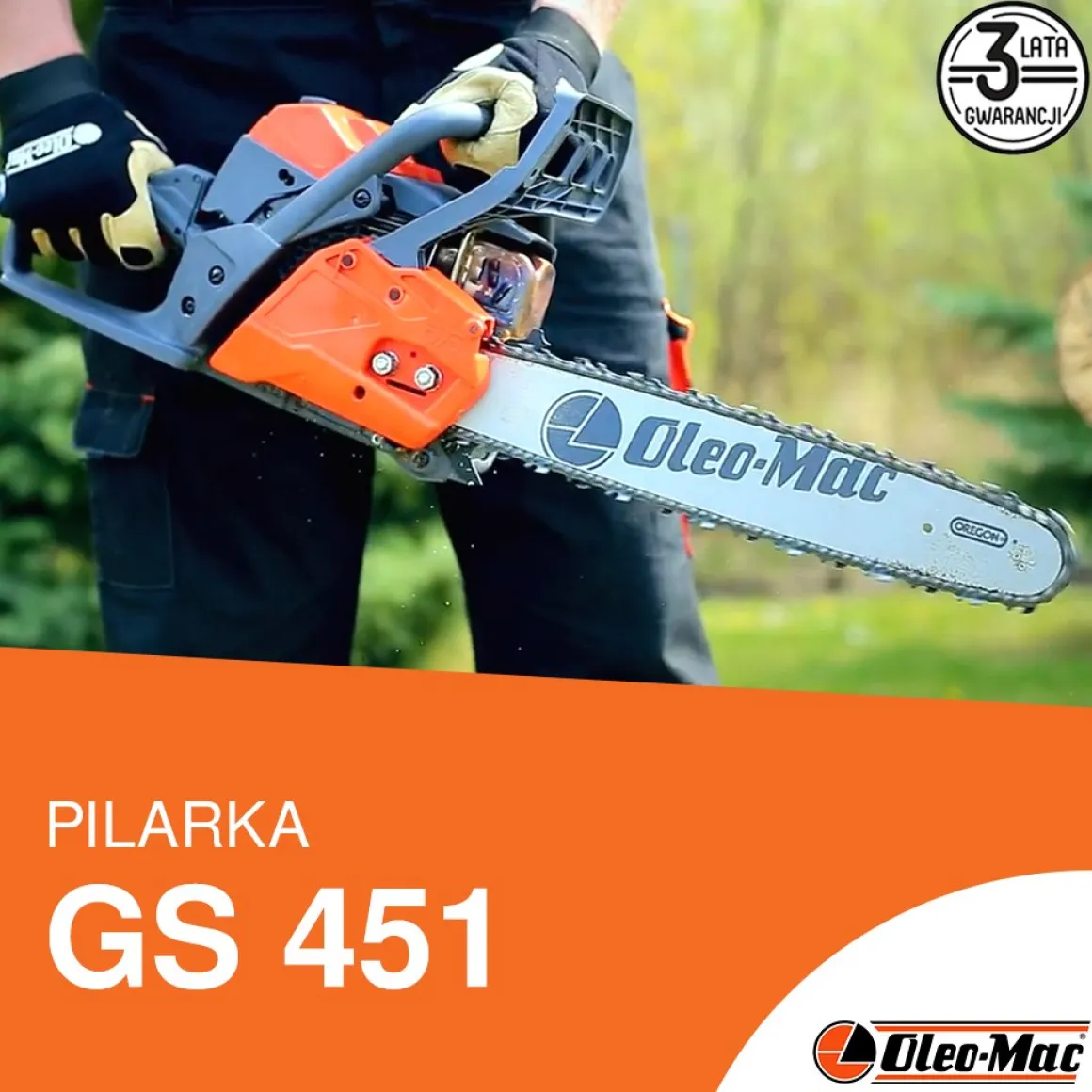 OLEO-MAC GS 451 PIŁA PILARKA PRZECINARKA SPALINOWA ŁANCUCHOWA DO DREWNA 3,2 KM KLASA PREMIUM 50239152E2 GS451 EWIMAX-OFICJALNY DYSTRYBUTOR - AUTORYZOWANY DEALER OLEO-MAC