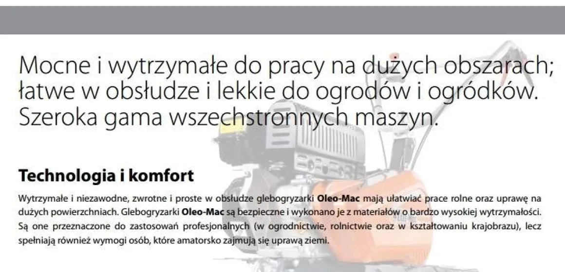 OLEO MAC MH175 RKS GLEBOGRYZARKA SPALINOWA KULTYWATOR MOC 6KM KLASA PREMIUM 68599003E5A - OFICJALNY DYSTRYBUTOR - AUTORYZOWANY DEALER OLEO-MAC
