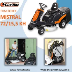 OLEO MAC MISTRAL 72/12.5 KH TRAKTOR OGRODOWY KOSIARKA SAMOJEZDNA 68149024E5 - OFICJALNY DYSTRYBUTOR - AUTORYZOWANY DEALER OLEO-MAC