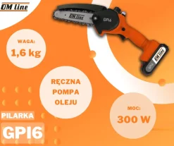 OLEO-MAC OM-LINE GPi 6 PIŁA PILARKA PRZECINARKA AKUMULATOROWA ŁANCUCHOWA OKRZESYWARKA GAŁĘZIÓWKA DO DREWNA EWIMAX-OFICJALNY DYSTRYBUTOR - AUTORYZOWANY DEALER OLEO-MAC