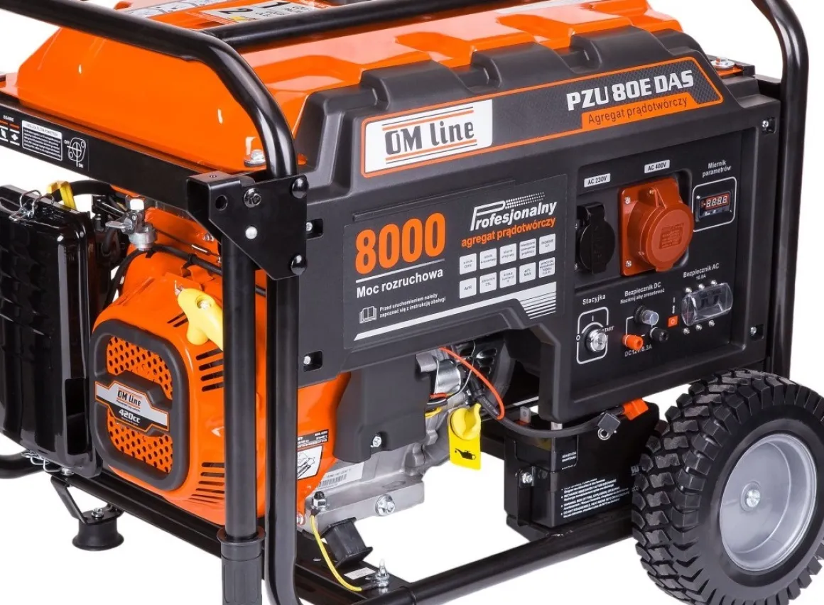 OLEO MAC OM LINE PZU 80E DAS AGREGAT GENERATOR PRĄDOTWÓRCZY 230V 400V z AVR ESTART ROZRUSZNIK 6,5 KW - OFICJALNY DYSTRYBUTOR - AUTORYZOWANY DEALER OLEO MAC