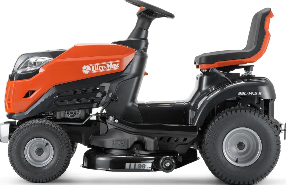 OLEO MAC OM 99L/14.5K TRAKTOREK OGRODOWY DO TRAWY Z BOCZNYM WYRZUTEM KOSIARKA SAMOJEZDNA SPALINOWA DO TRAWY HYDROSTAT 98cm 68059202 - OFICJALNY DYSTRYBUTOR - AUTORYZOWANY DEALER OLEO-MAC