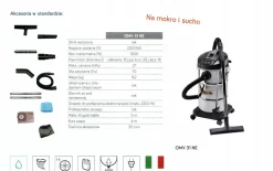 OLEO MAC OMV 31 NE ODKURZACZ PRZEMYSŁOWY UNIWERSALNY WARSZTATOWY NA MOKRO i SUCHO MOC 1600W KLASA PREMIUM 9355001200 EWIMAX-OFICJALNY DYSTRYBUTOR - AUTORYZOWANY DEALER OLEO-MAC