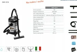 OLEO MAC OMV 22 N ODKURZACZ PRZEMYSŁOWY UNIWERSALNY WARSZTATOWY NA MOKRO i SUCHO MOC 1600W KLASA PREMIUM 9355001100 EWIMAX-OFICJALNY DYSTRYBUTOR - AUTORYZOWANY DEALER OLEO-MAC