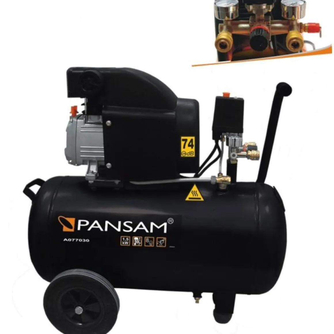 PANSAM A077030 KOMPRESOR OLEJOWY Z NAPĘDEM 1500W 8bar 50L EWIMAX - OFICJALNY DYSTRYBUTOR - AUTORYZOWANY DEALER PANSAM