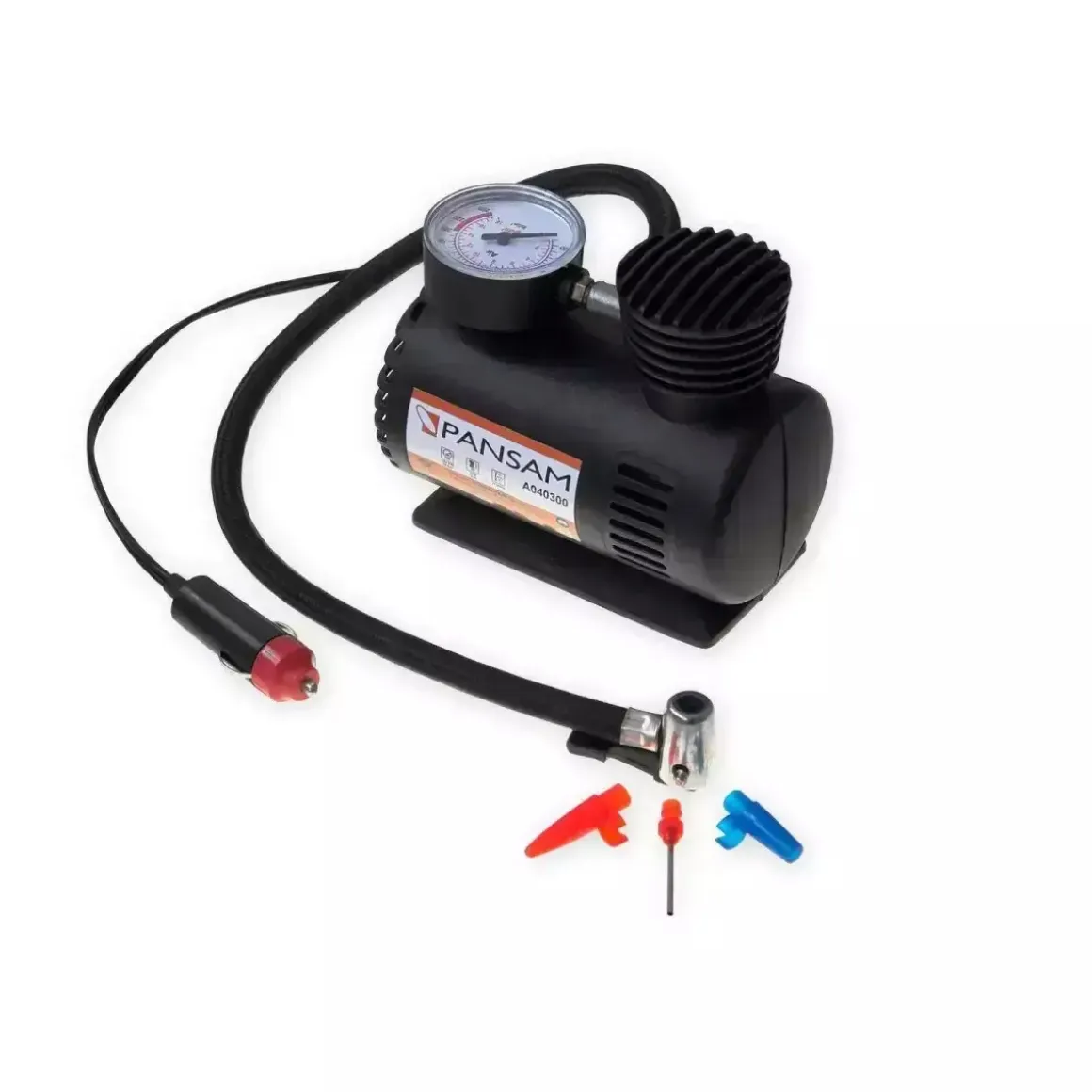 PANSAM A040300 Kompresor samochodowy 12V 11 l/min 250 PSI, sprężarka pompka do opon