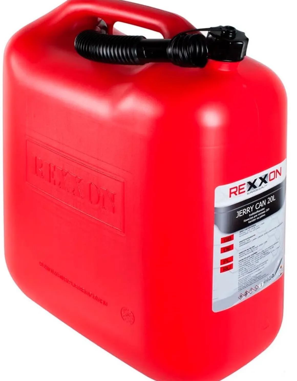 REXXON 20L KANISTER Z LEJKIEM ZBIORNIK BAŃKA POJEMNIK NA PALIWO BENZYNĘ PŁYNY KARNISTER Z ATESTEM