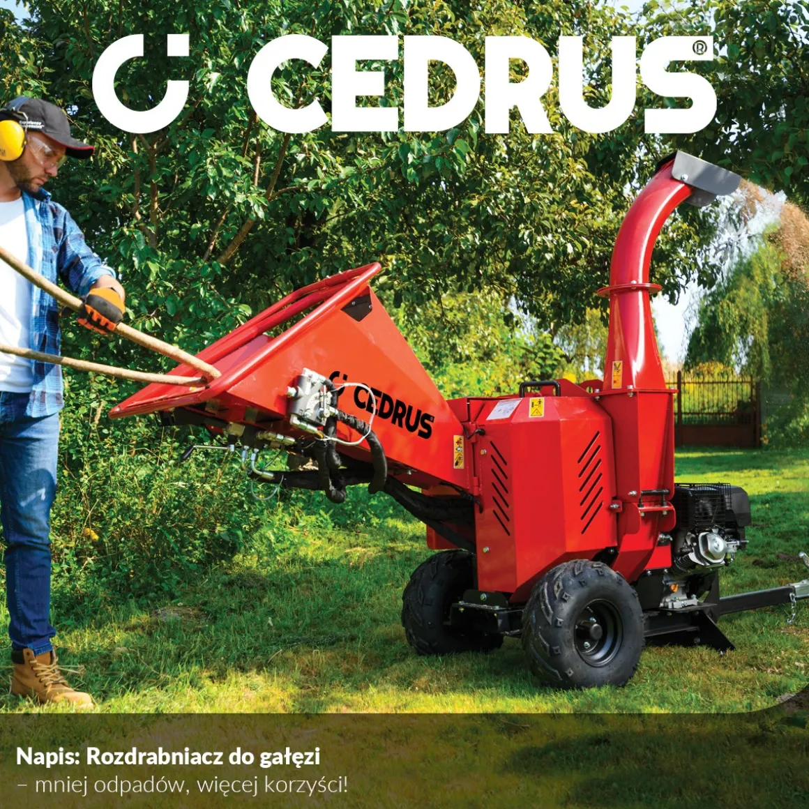 Rozdrabniacz do gałęzi Cedrus RB05 PRO HE 15KM hydrauliczny