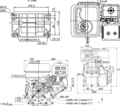 SILNIK LONCIN G270F-A SPALINOWY BENZYNOWY 9 KM WAŁ 25mm / 60mm MOTOR - EWIMAX HONDA GX270 - OFICJALNY DYSTRYBUTOR - AUTORYZOWANY DEALER LONCIN
