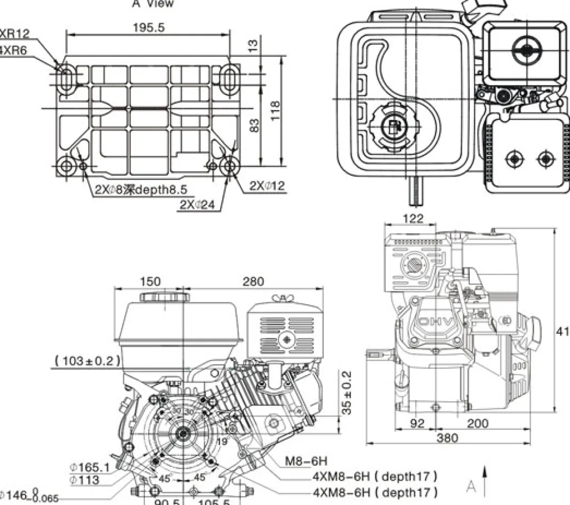 SILNIK LONCIN G270F-C SPALINOWY BENZYNOWY 9 KM WAŁ 25.4mm / 88mm MOTOR HONDA GX270 - EWIMAX - OFICJALNY DYSTRYBUTOR - AUTORYZOWANY DEALER LONCIN