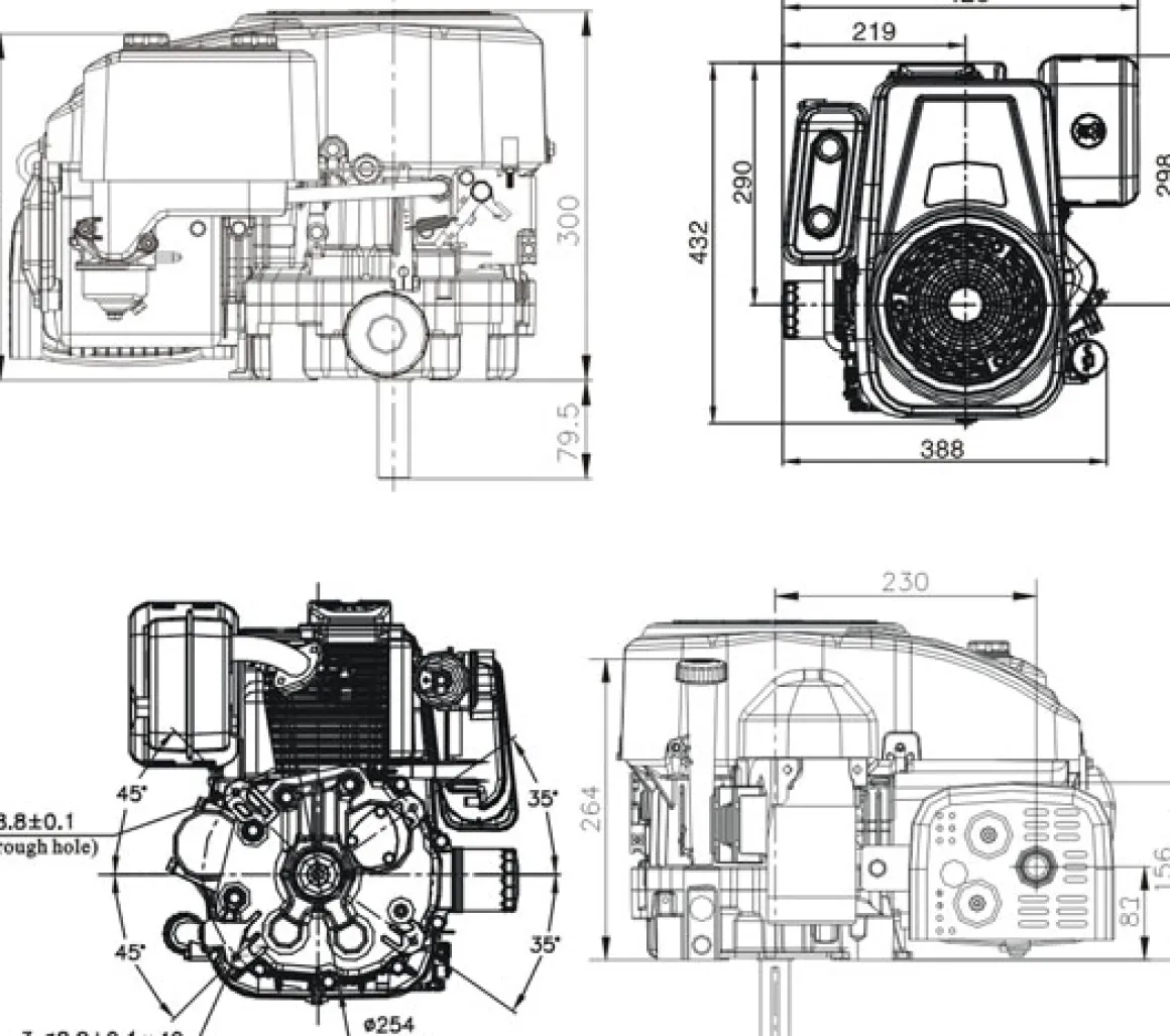 SILNIK LONCIN LC1P88F / EMAK K1250 DO TRAKTORKA SPALINOWY BENZYNOWY 12 KM 413 cm3 JEDNOCYLINDROWY WAŁ PIONOWY WALCOWY 25,4 mm MOTOR HONDA ,VANGUARD , BRIGGS , KOHLER, KAWASAKI