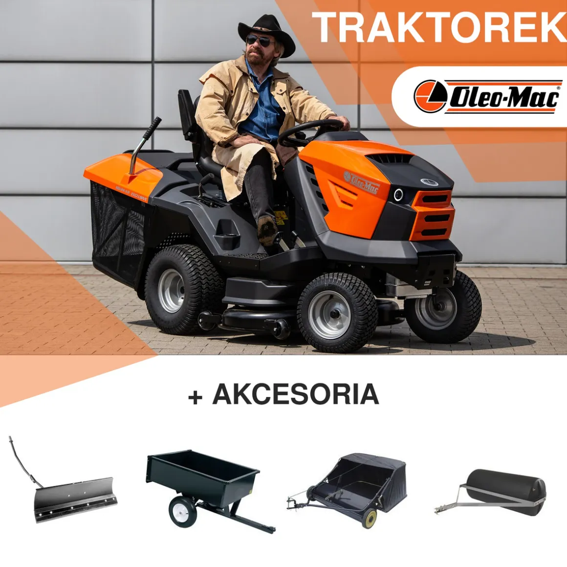 TRAKTOREK OLEO MAC OM 92/24 KH EXCLUSIVE TRAKTOREK OGRODOWY KOSIARKA SAMOJEZDNA SPALINOWA DO TRAWY WERSJA LUX 92cm / 24KM / PREMIUM 68129090 - OFICJALNY DYSTRYBUTOR - AUTORYZOWANY DEALER OLEO-MAC