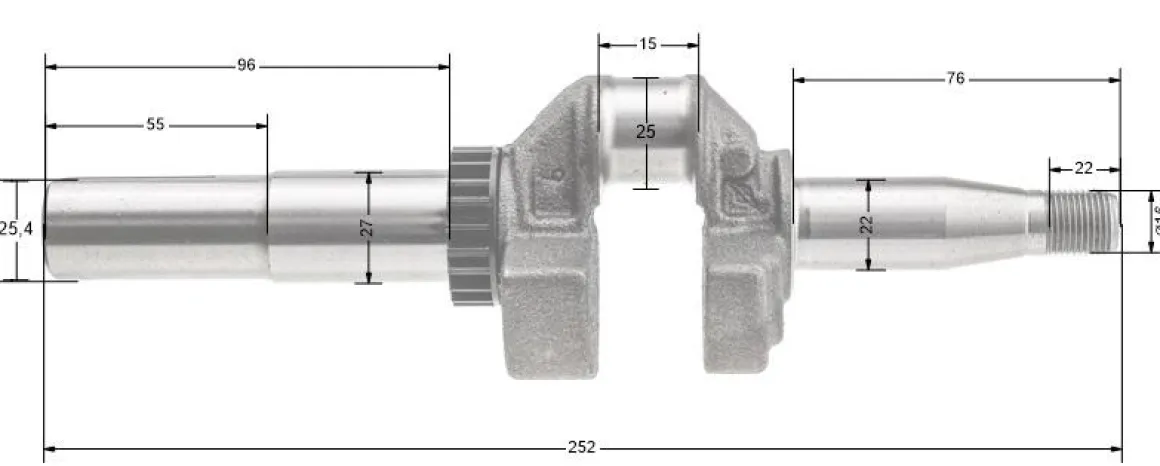 Wał korbowy B&S Series 675 górnozaworowe 104M02 nowe modele CZĘŚĆ ORYGINALNA 595241