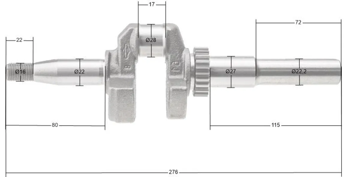 Wał korbowy B&S Series 600 Quantum CZĘŚĆ ORYGINALNA