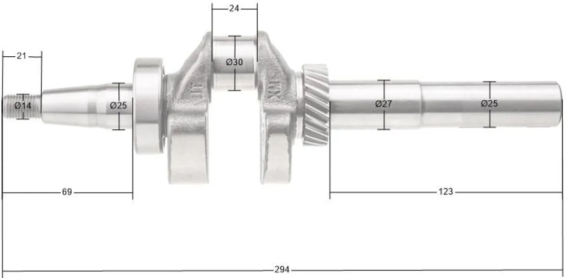 Wał korbowy Kohler XT775 CZĘŚĆ ORYGINALNA 14014170-S
