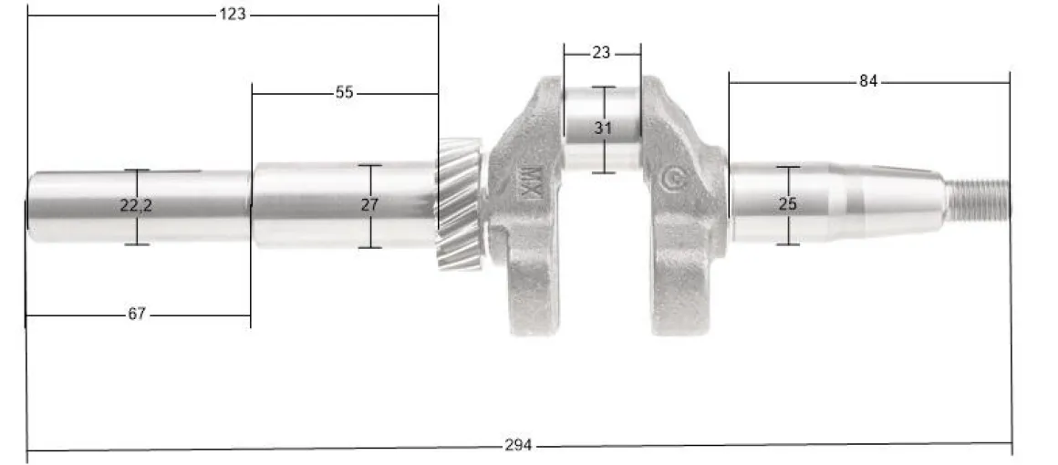 Wał korbowy Kohler XT675 CZĘŚĆ ORYGINALNA 14014139-S