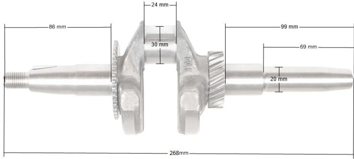 Wał korbowy Loncin G200F(D) LC168F-2 CZĘŚĆ ORYGINALNA 130290052-0001