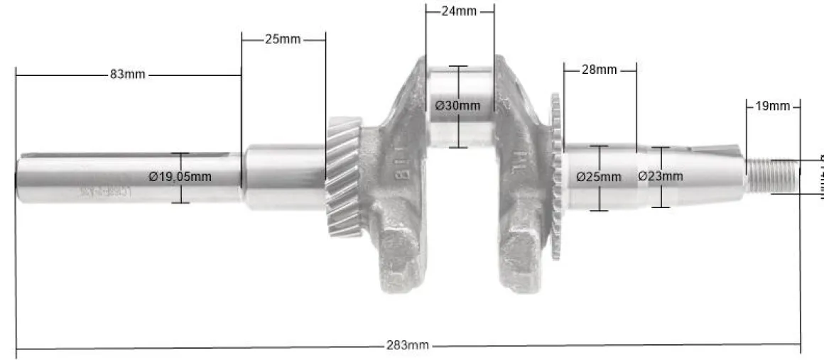 Wał korbowy Loncin G200F zamiatarka ZM02 ZM04 CZĘŚĆ ORYGINALNA 130290097-0001