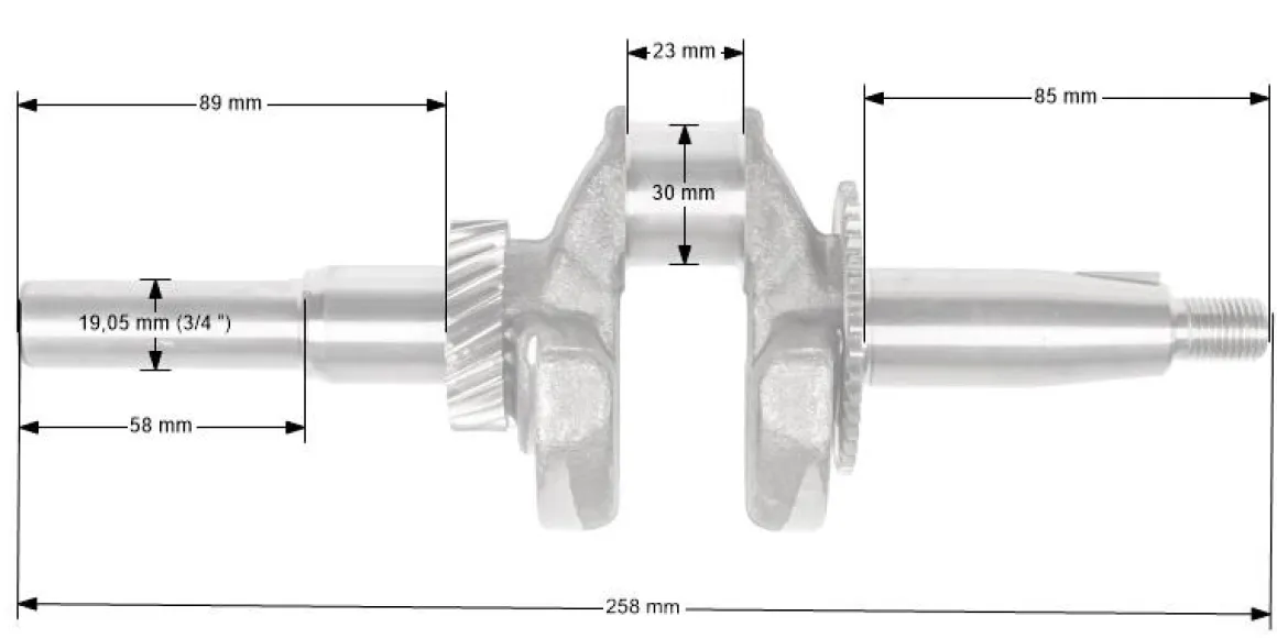 Wał korbowy Loncin LC170FDS CZĘŚĆ ORYGINALNA 130290178-0001