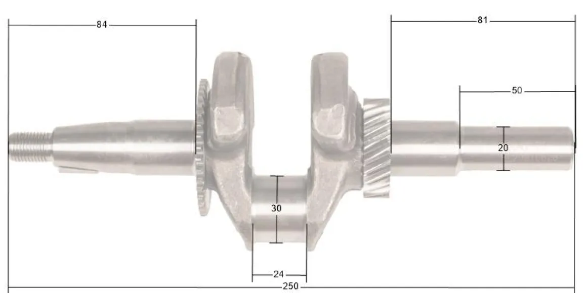 Wał korbowy Loncin LC168F-2H G200F(D) CZĘŚĆ ORYGINALNA