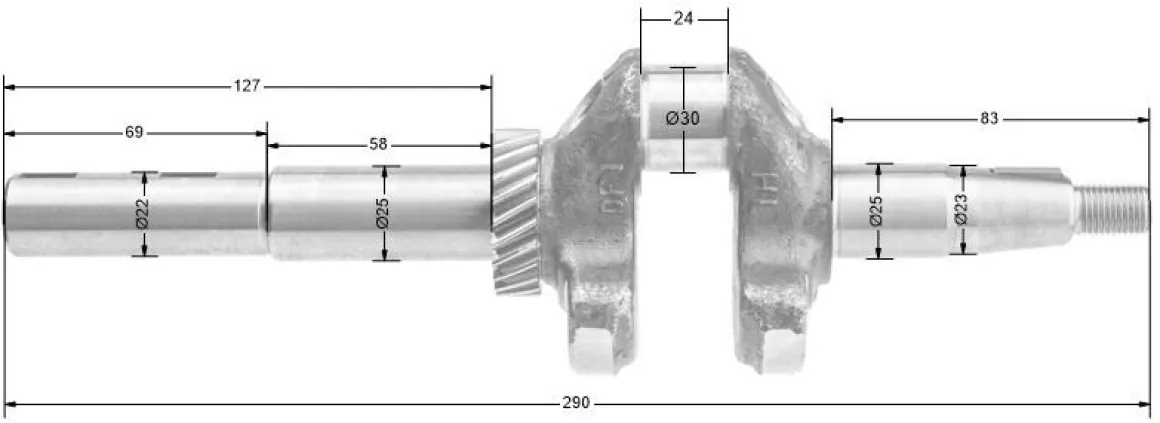 Wał korbowy Loncin LC1P70FA CZĘŚĆ ORYGINALNA