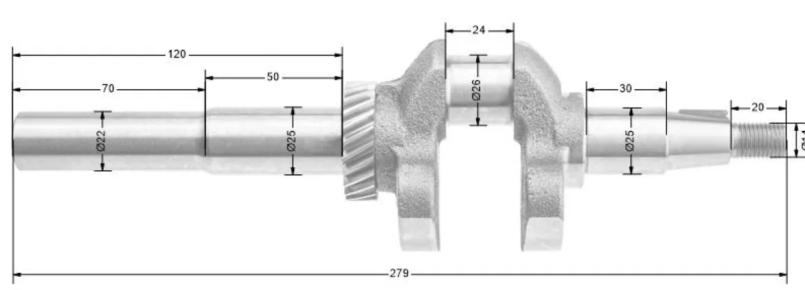 Wał korbowy Loncin LC1P65FE-3 EURO V CZĘŚĆ ORYGINALNA 130290662-0001