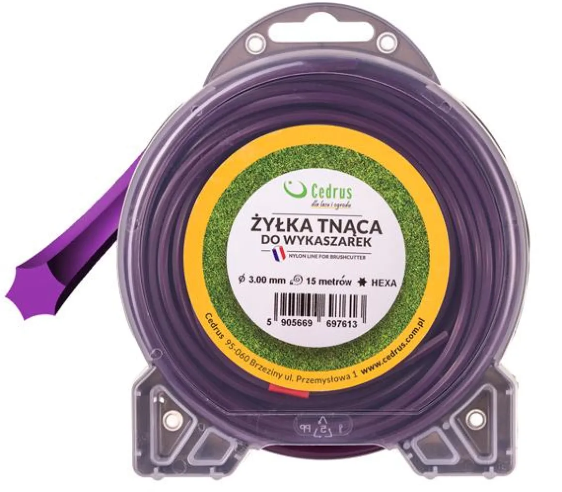 Żyłka tnąca 3.0/15m bl.gwiazdka fiolet IN005297