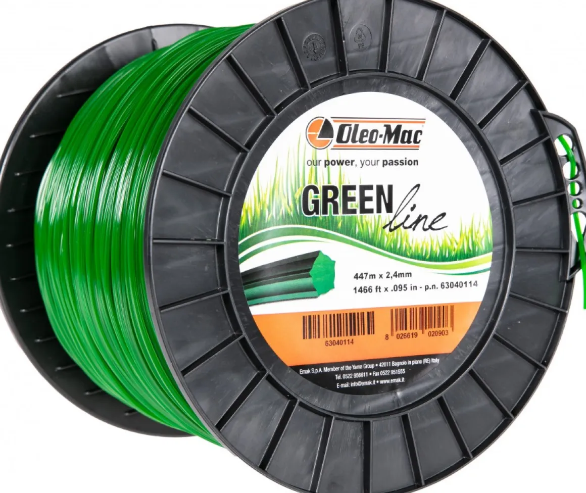ŻYŁKA TNĄCA OLEO-MAC Green Line 2,4mm / 447 m. DO KOSY PROFIL GWIAZDKA, SZPULA - OFICJALNY DYSTRYBUTOR - AUTORYZOWANY DEALER OLEO MAC