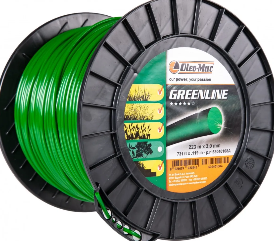 ŻYŁKA TNĄCA OLEO-MAC Green Line 3mm / 223 m. DO KOSY PROFIL OKRĄGŁY SZPULA - OFICJALNY DYSTRYBUTOR - AUTORYZOWANY DEALER OLEO MAC